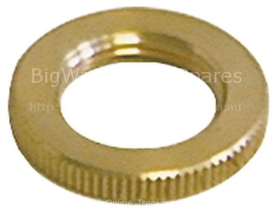 Knurled nut thread M18x1 ø 27mm H 4mm brass