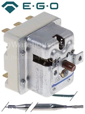 Safety thermostat switch-off temp. 154°C 3-pole 20A probe ø 6mm