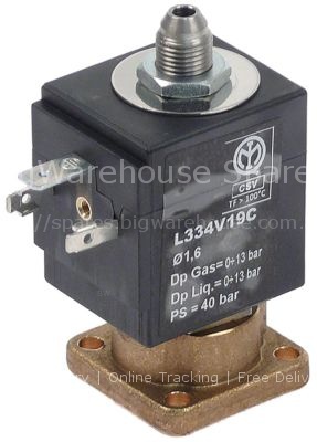 Solenoid valve 3-ways 230VAC DN 1.6x2.3mm slide-on receptacle DI