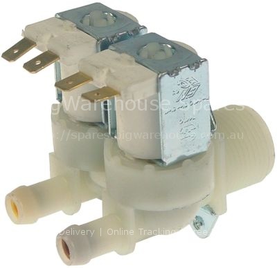 Solenoid valve double straight 230VAC inlet 3/4" t.max. 90°C TP