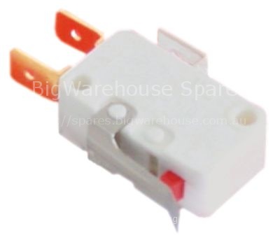 Microswitch with lever 250V 10A 1CO connection male faston 6.3mm