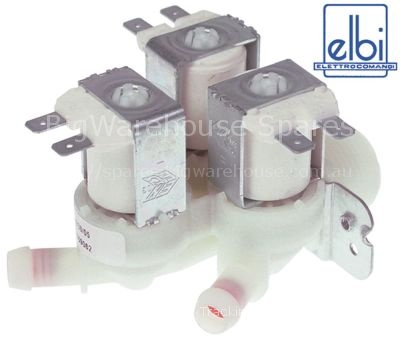 Solenoid valve triple straight 230VAC inlet 3/4" outlet 11,5mm t