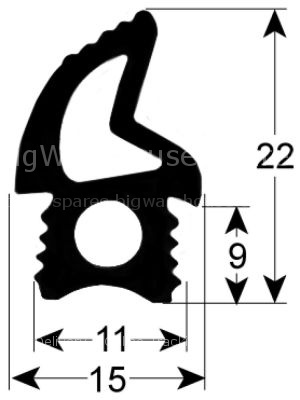 Door seal profile 2769 L 1370mm Qty 1