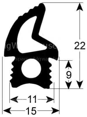 Door seal profile 2769 L 1720mm Qty 1