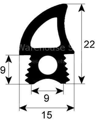 Door seal profile 2767 Qty supplied by meter