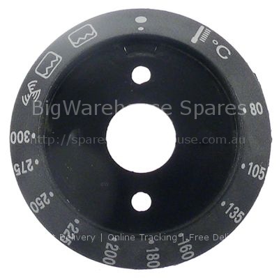 Dial plate thermostat t.max. 300°C 80-300°C ø 58mm hole distance