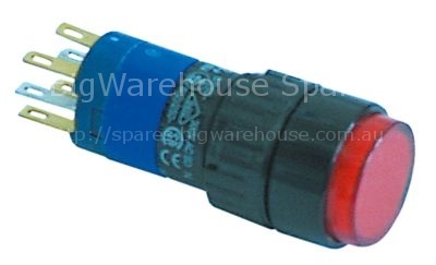 Push switch round red 250V 6A ambient temperature max. 85°C prot