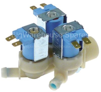Solenoid valve triple straight 230VAC inlet 34