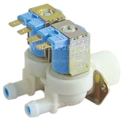 Solenoid valve double straight 230VAC inlet 3/4" t.max. 90°C TP