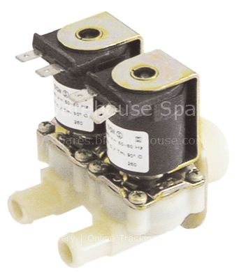 Solenoid valve double straight 230VAC inlet 3/4" outlet 14mm