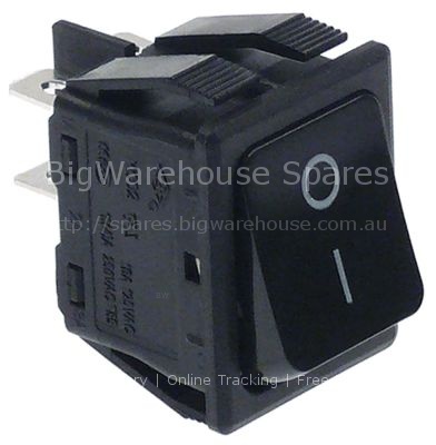 Momentary rocker switch mounting measurements 30x22mm black 2NO
