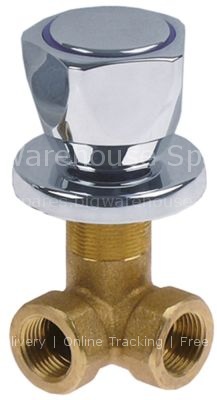 Shut-off valve connection 1/2" 1/2" cold total length 30mm mount