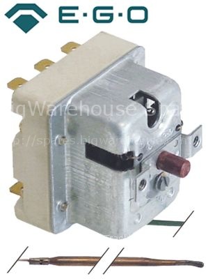 Safety thermostat switch-off temp. 580°C 3-pole 20A probe ø 4mm