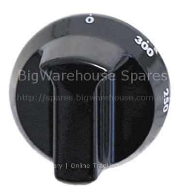 Knob thermostat t.max. 300°C 50-300°C ø 52mm shaft ø 6x4.6mm sha
