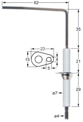 Monitoring electrode connection ø 4mm flange length 23mm D1 ø 7m