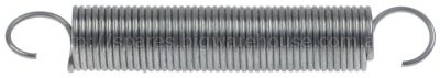 Tension spring ø 15,5 mm total length 100 mm wire gauge ø 1,5 mm