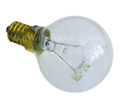 Light bulb t.max. 300°C socket E14 25W 230V ø 45mm L 76mm lens L