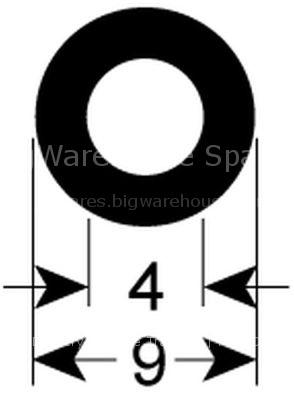 Gasket ø 9mm ID ø 4mm silicone Qty supplied by meter for vacuum