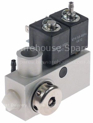 Solenoid valve assembly 24 VAC inlet 1/2" outlet 21mm 2 coils co