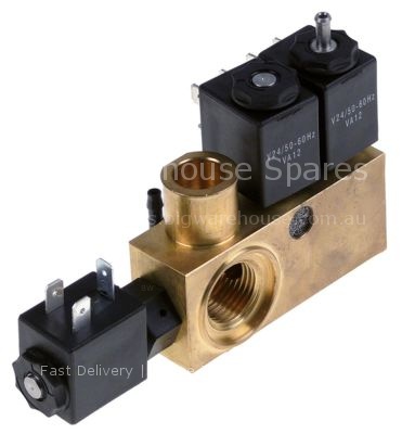 Solenoid valve assembly 24 VAC inlet 1/2" 3 coils coil type VA12