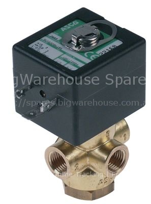Solenoid valve brass 3-ways 24VAC connection 1/4" L 43mm DN 4,4m