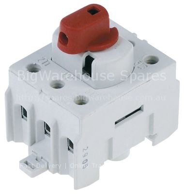 Rotary switch 2 0-1 momentary sets of contacts 3 400V 32A shaft