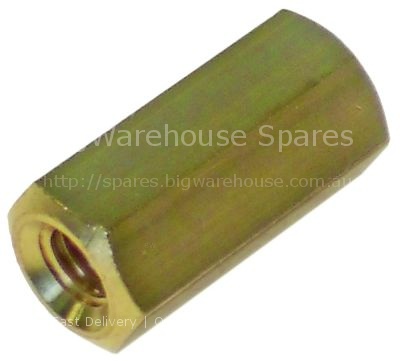 Long nut thread M8 L 30mm WS 14 brass