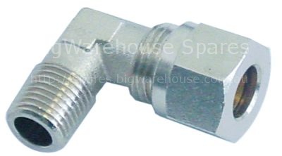 Angle piece thread 1/4" ET - 1/4" ET nickel-plated brass pipe co