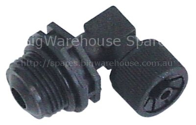 Hose connector with union nut elbow connection