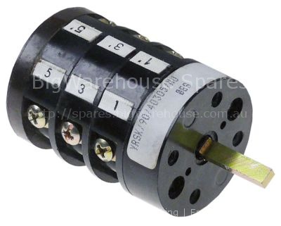 Rotary switch 4 0-1-2-3 sets of contacts 6 400V 12A connection s