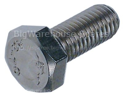Hexagonal screw thread M12x1.25 thread L 31mm SS WS 19 Qty 1 pcs