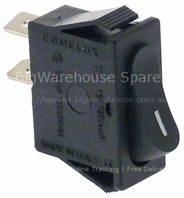 Momentary rocker switch mounting measurements 30x11mm black 1NO