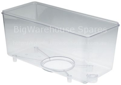 Container without lid L 430mm W 190mm H 210mm seat ø 110mm conta