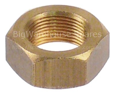 Nut thread M16 H 10mm WS 23 brass Qty 1 pcs