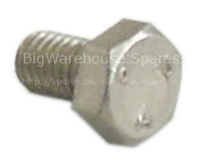Hexagonal screw thread M6 thread L 10mm SS WS 10 Qty 1 pcs DIN 9