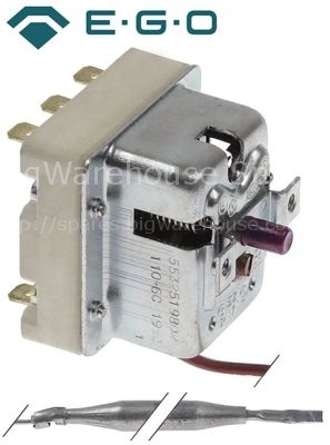 Safety thermostat switch-off temp. 110°C 3-pole 20A probe ø 6mm