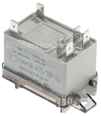 Relay FINDER 230VAC 30A 2NO connection male faston 6.3mm DIN rai