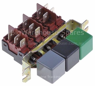 Switch combination square grey/black/green 1CO/1CO/2NO 250V 10A