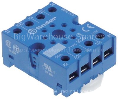 Relay socket 8-pole dimensions 51x41x23mm 250V 10A FINDER manuf.