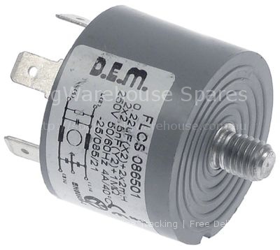 Interference suppression filter 250V 50/60Hz connection 5 male f