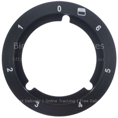 Knob dial plate top heat ø 95mm black symbol