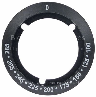 Knob dial plate thermostat t.max. 285°C 100-285°C ø 95mm black