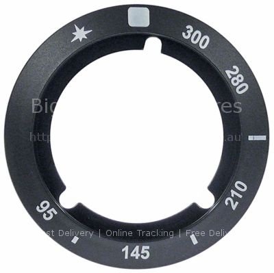 Knob dial plate thermostat t.max. 300°C 95-300°C ø 95mm black