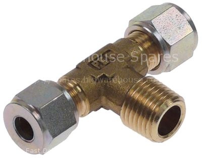 T-piece T-piece thread 1/4" for pipe ø 6mm L 55mm brass gas