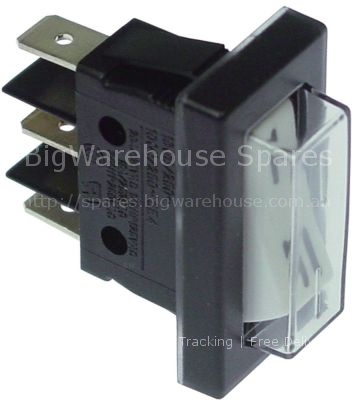 Rocker switch mounting measurements 30x11mm black 1CO 250V 16A I