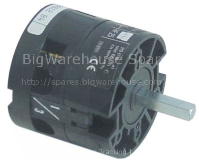 Rotary switch 2 0-1 sets of contacts 2 600V 25A shaft ø 5x5mm sh