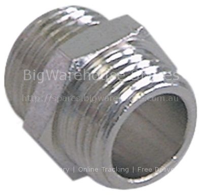 Double nipple nickel-plated brass thread 1/4" - 3/8" Qty 1 pcs