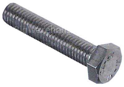 Hexagonal screw thread M8 thread L 40mm SS WS 13 Qty 1 pcs DIN 9
