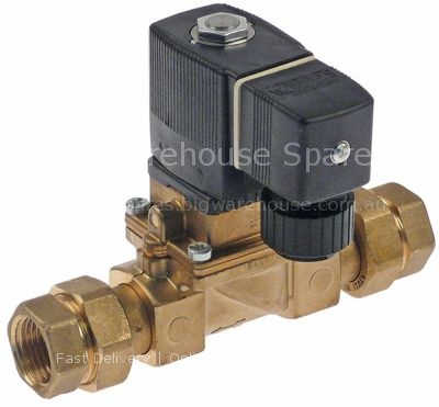 Solenoid valve 2-ways 24 VAC inlet 1/2" outlet 1/2" L 65mm DN 13