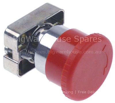 Emergency stop switch mounting measurements ø22mm red